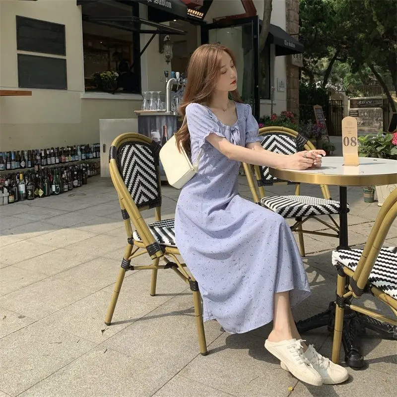 Женское длинное платье феи винтажное шифоновое в стиле ретро с пышными рукавами