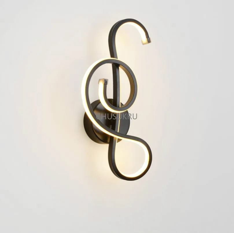 Светодиодная алюминиевая настенная лампа арт бра черного/белого цветов с