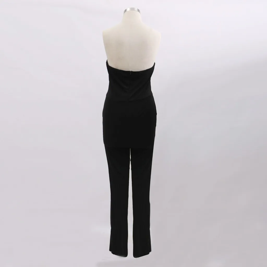 JAYCOSIN Bodysuit Fashion Casual Women Sleeveless Sexy V Neck Party Loose Plain Wide Leg Long Playsuit Jumpsuit #45 | Женская одежда