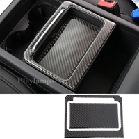 car styling 3d carbon fiber water cup holer panel storage box decorative trim stickers for audi q5 2017 2019 years
