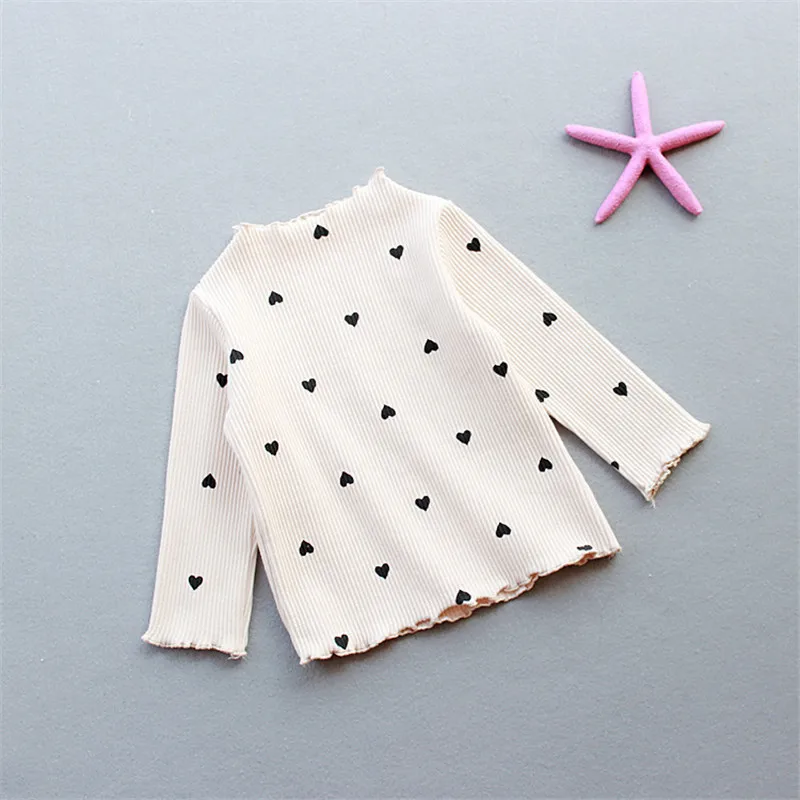 

Baby Girls T-Shirt for for Children's Autumn Clothes 2022 New Kids Long-sleeve Cotton Turtleneck Bottoming Shirt Tops