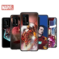 soft tpu cover hot iron man marvel for huawei p40 p30 p20 pro p10 p9 p8 lite ru e mini plus 2019 2017 black phone case