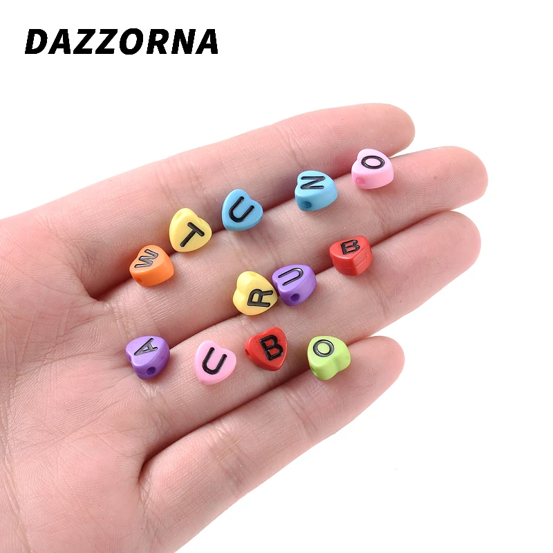 Бусины алфавита меланжевые в форме сердца 4 х7 мм 100 шт. | Украшения и аксессуары