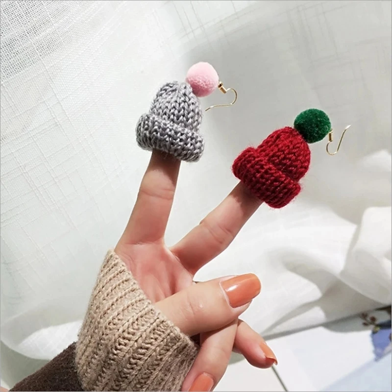 Серьги-подвески в виде рождественской шапки темпераментные длинные