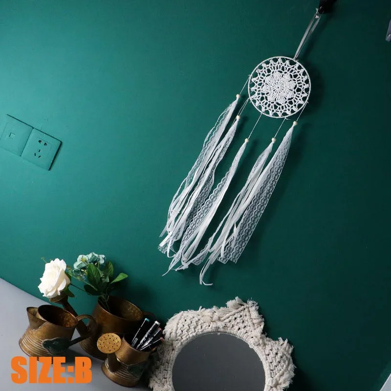 Подвесные белые Ловцы снов ветряные колокольчики подвеска с пером домашний