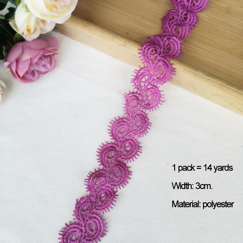 Rose red 14 ярдов 1,7-8 см вышивка, кружевная отделка, пэчворк, ручная работа, рукоделие, Швейные аксессуары, ткань, украшение одежды, 910 - Цвет: Rose red
