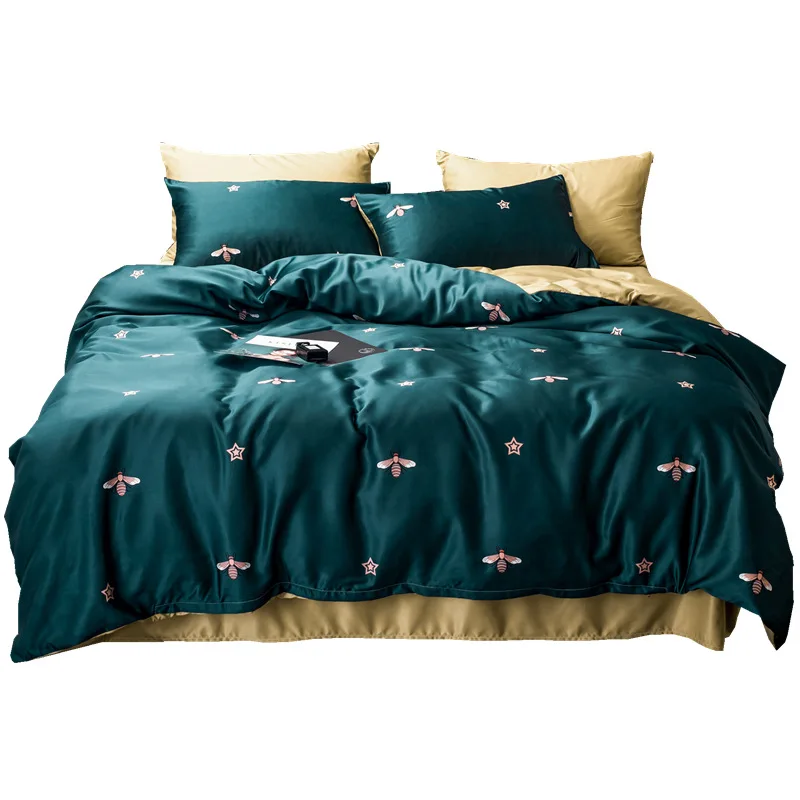 

Cross border washing silk bedding 4-piece set breathable sheet type summer bedding sheet type suite wholesale