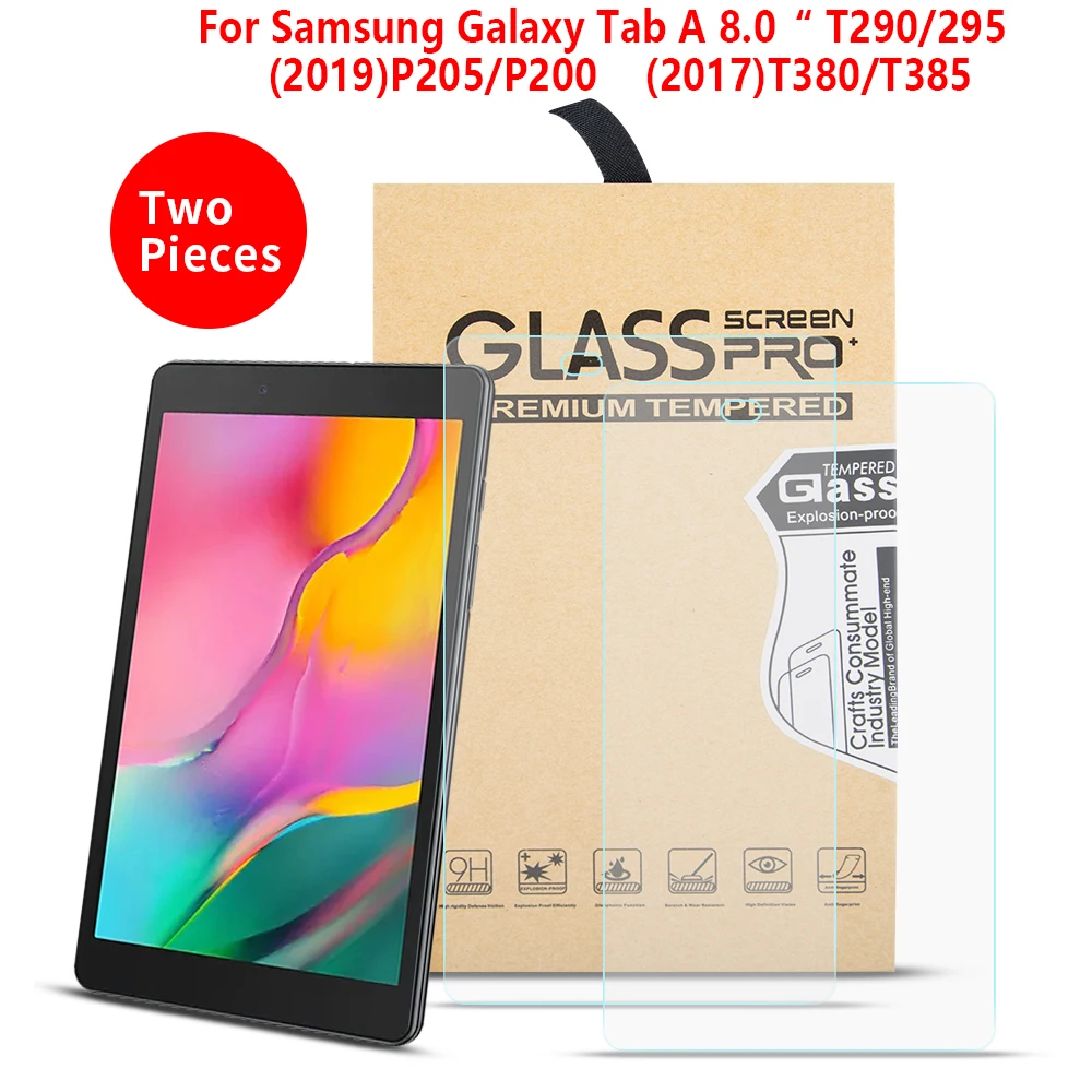 Закаленное стекло для Samsung Galaxy TAB A 8 0 2 шт. защитная пленка экрана P205 2019 T290 T295 T380
