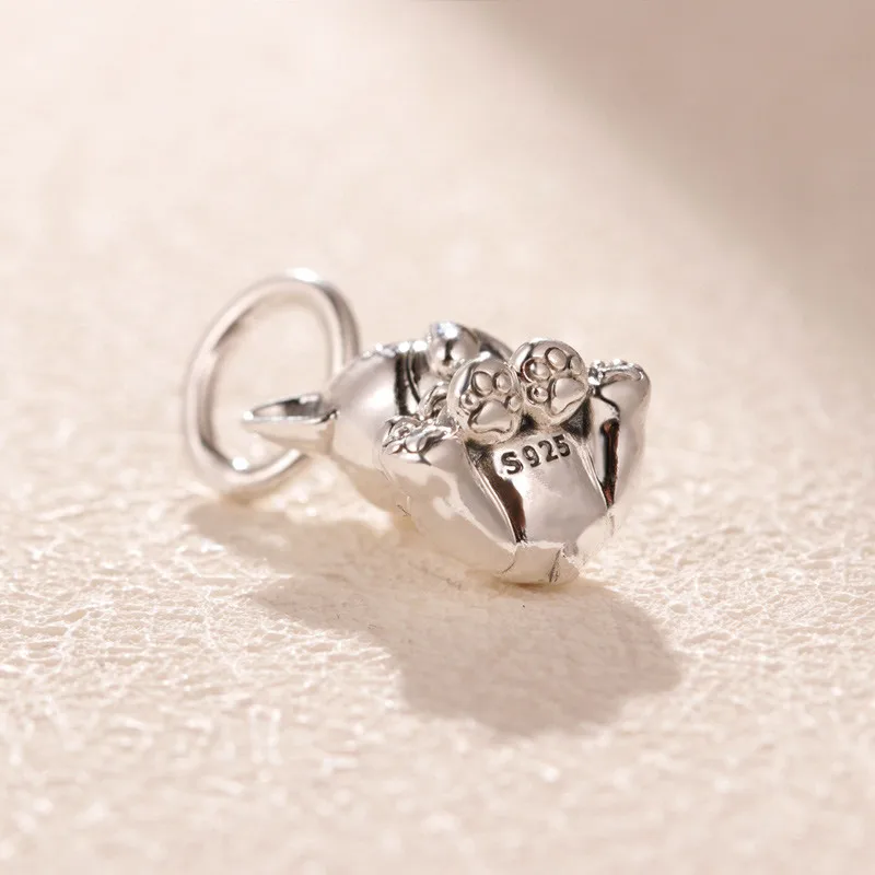 Подвеска Шарм бульдог из серебра 925 пробы для изготовления ювелирных изделий