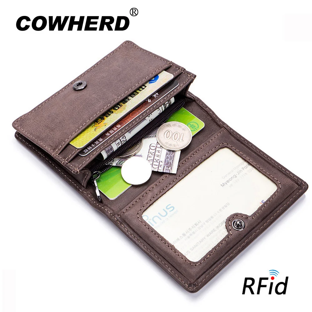 Кошелек для мужчин Crazy Horse из натуральной кожи визитница унисекс кошельки женские