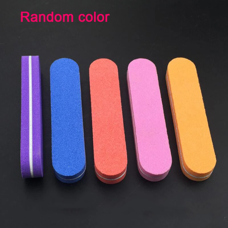 40pcs NailFile Double Side Nail Buffer 100/180 Files Sanding Tools Washable Sponge Grit Buffing Random | Красота и здоровье