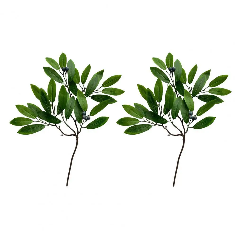 

2 Bunches Convenient Simulation Leaf Lightweight Hard to Fade Fake Leaf Elegant Vivid Simulation Eucalyptus Leaf