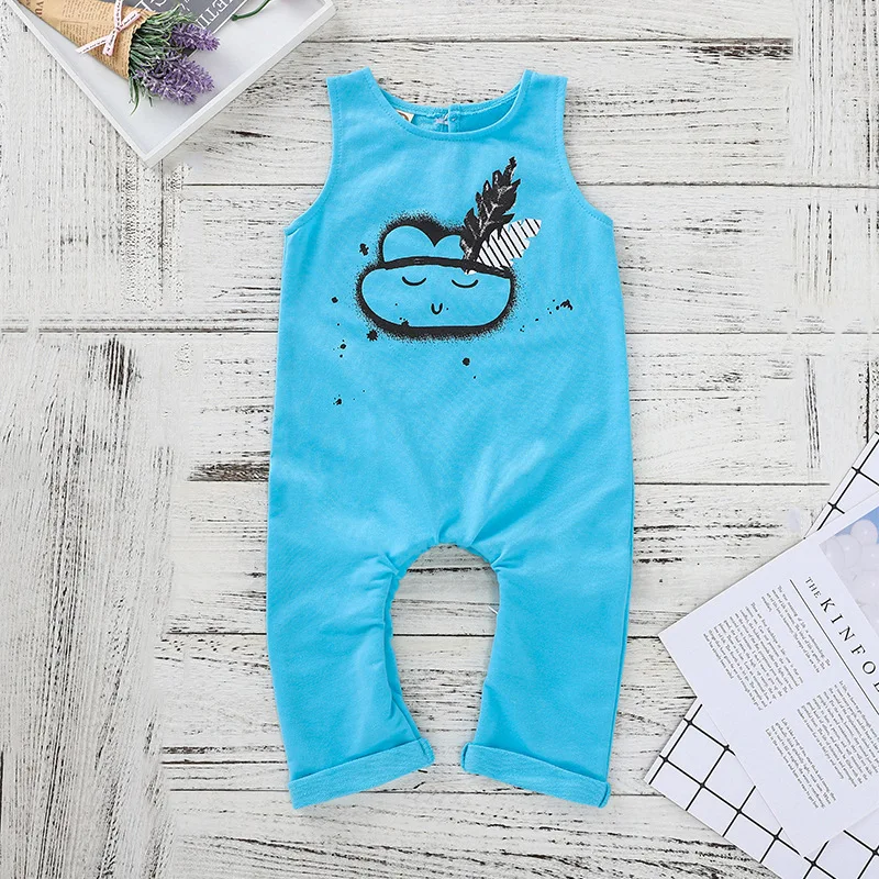2018 комбинезон без рукавов для новорожденных маленьких мальчиков и девочек