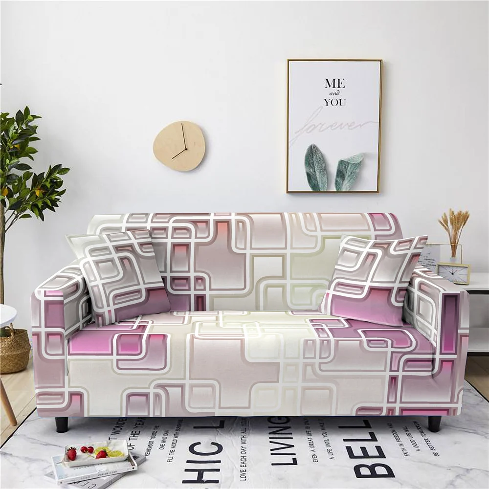 

Geometric Patchwork 1/2/3/4 Seat Cover Sofa Cover Non-Slip Cover Spandex Stretch Sofa Cover Living Room Protective Cover