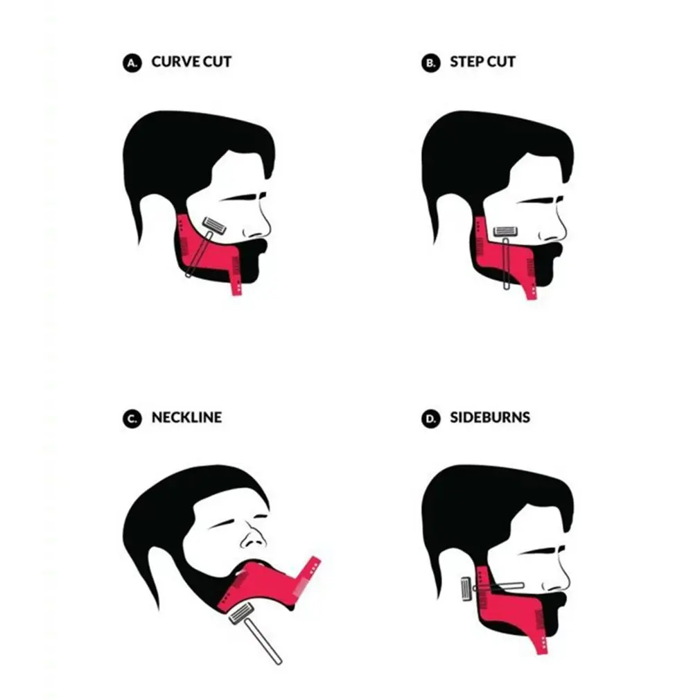 

Double-sided Beard Style Comb Molding Template Tool Beard Shaping & Styling Tool With Inbuilt Comb