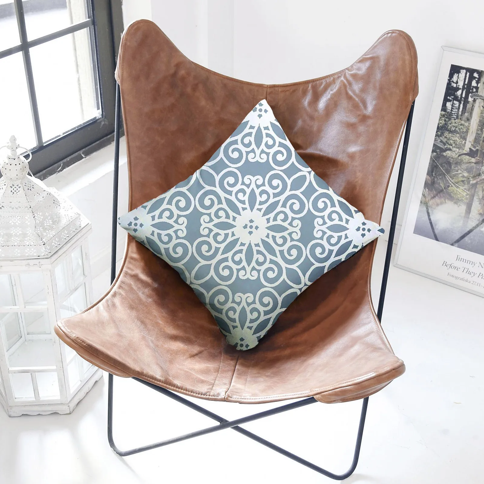 

4pcs Blue Marble Geometric Sofa Cushion Cover Decorative Pillowcase Polyester Throw Pillow Cases Home Decor Pillowcover 45*45cm