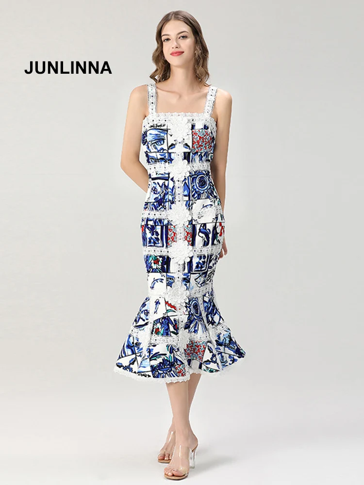 

Женское платье-Русалка на бретелях, с аппликацией