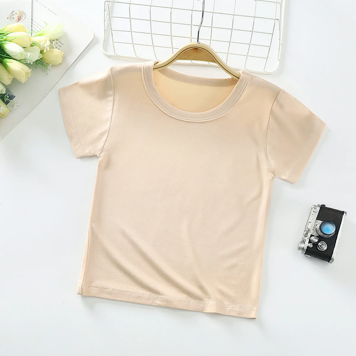 Kaus Uniseks Fashion Musim Panas 2020 Kaus Putih Lengan Pendek Anak Laki-laki Atasan Katun Anak Bayi untuk Pakaian Anak Perempuan 1-7 Y