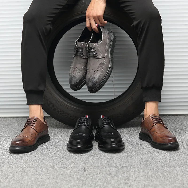 Мужские кожаные туфли 3 цветов размеры 45|Туфли| |