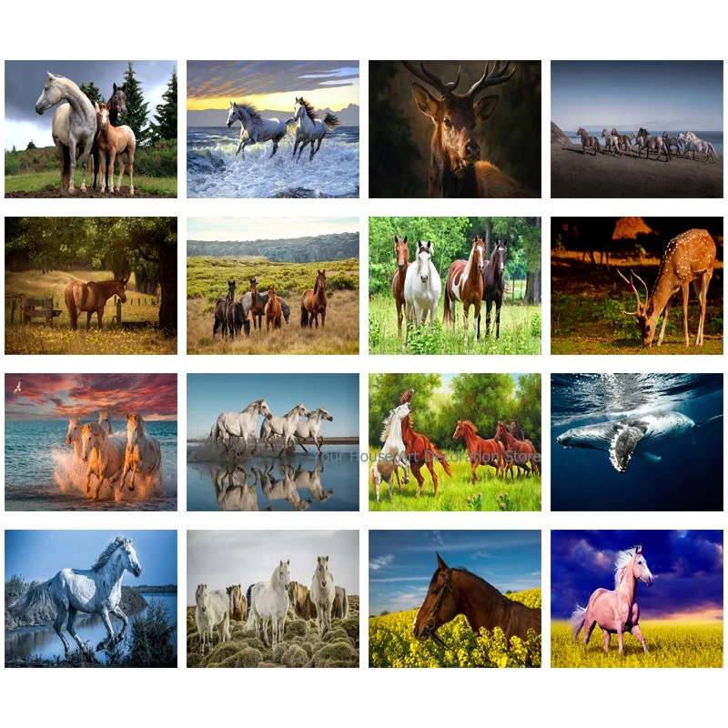 

5D Diy Diamond Painting Animal Horses Embroidery Cross Stitch Mosaic Home Decor Sticker Crafts Handmade Gift