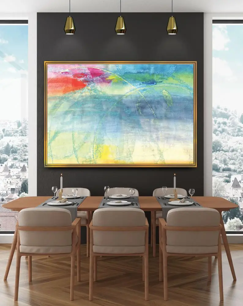 Большие красочные стены искусства экстра большие настенные художественная акриловая живопись на холсте негабаритных wall art большие картины...