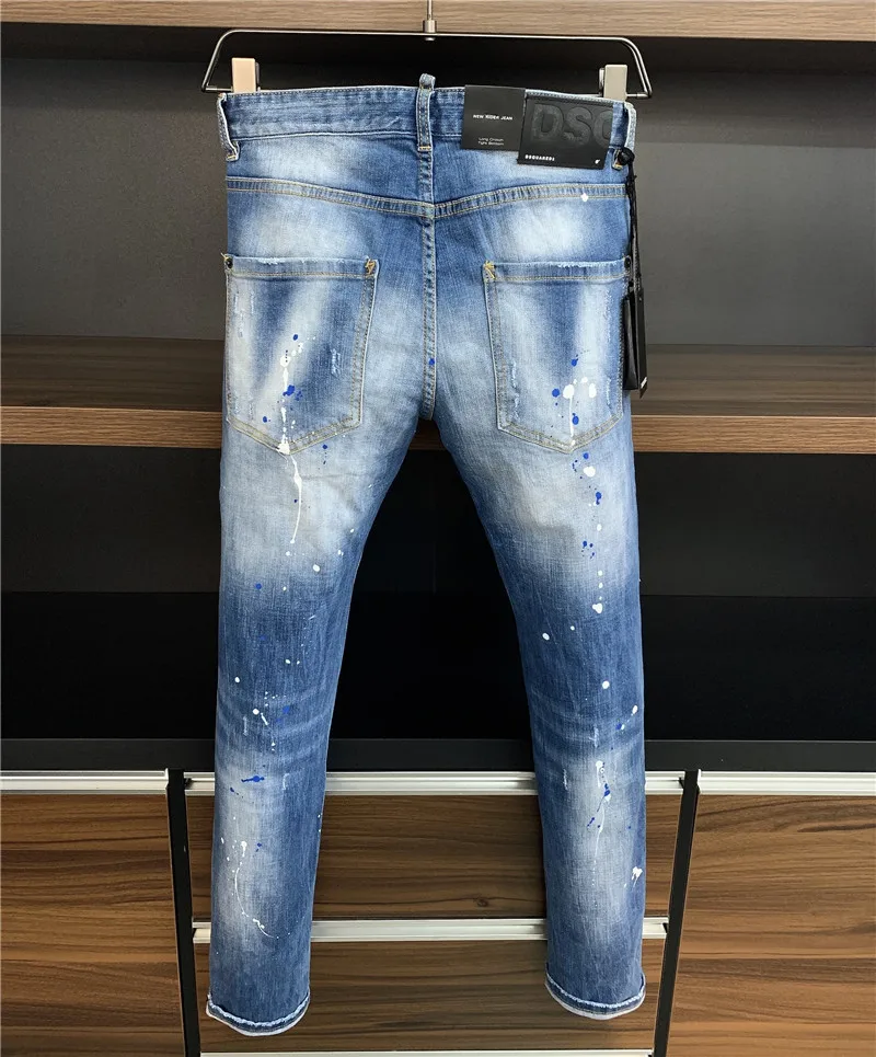 

Dsquared2 Cool Guy Hole Jeans D2 Men Pants DSQ2 Embroidered Trousers 9807