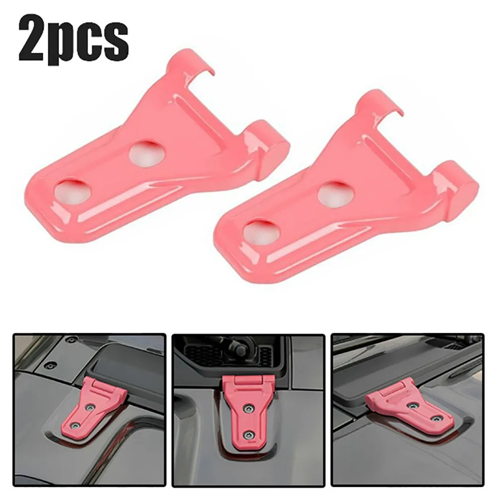 

2PCS Pink Exterior Engine Hood Hinge Cover Trim Set Garnish Replacement For Jeep Wrangler JL/JT 2018+