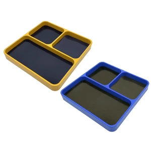 metal magnet screws tray 3 grid for store mobile phone maintenance small parts magnetic tool trays lightweight durable free global shipping