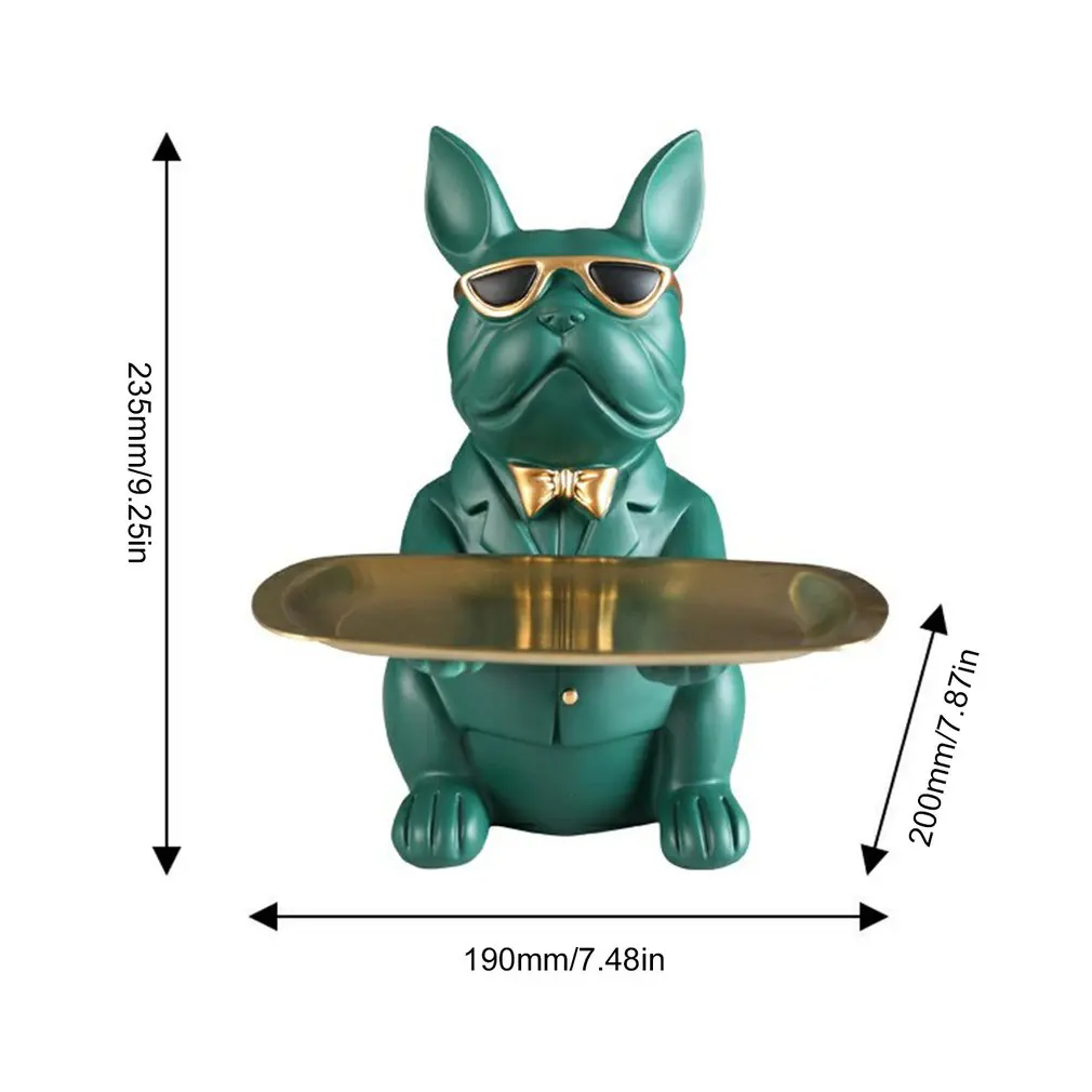 

Bulldog Dog Storage Ornaments Nordic Style Personalized Home Decoration Durable Natural Resin Ornaments