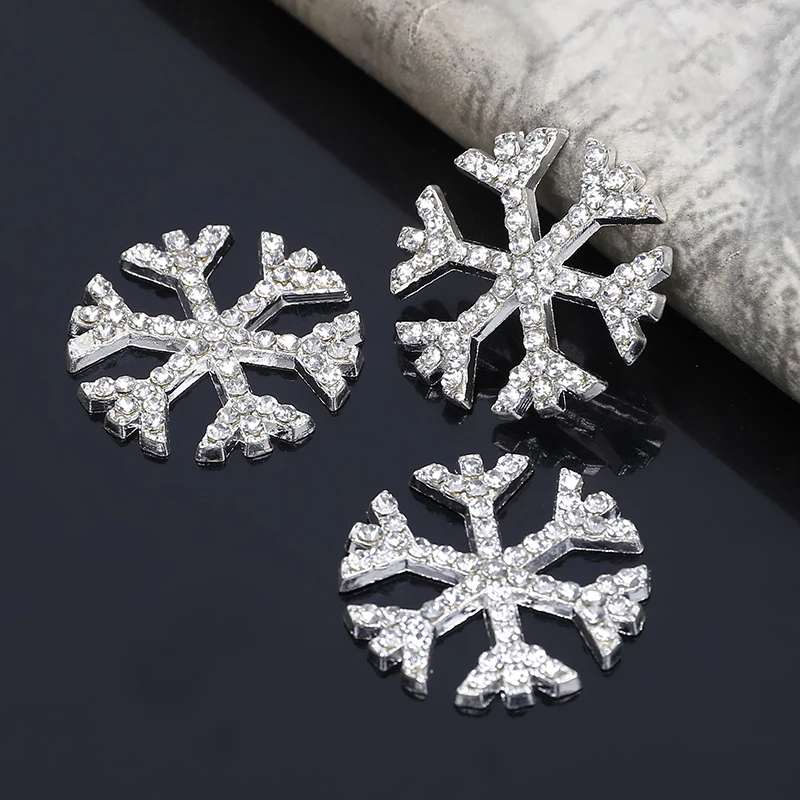 100 Новинка шт Рождественские снежинки Полный Стразы Кнопки для DIY аксессуары