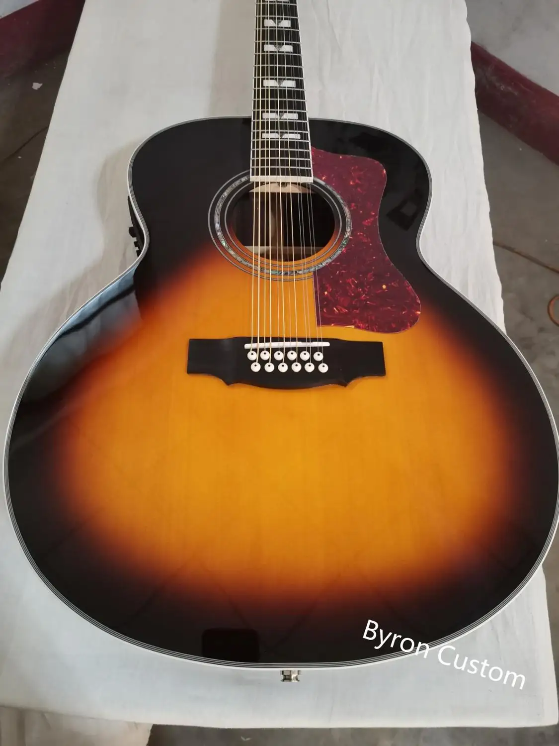 Гриф F512 модель sunburst Джамбо Размер 12 струн акустическая электрическая твердая гитара guild Стиль Гитара