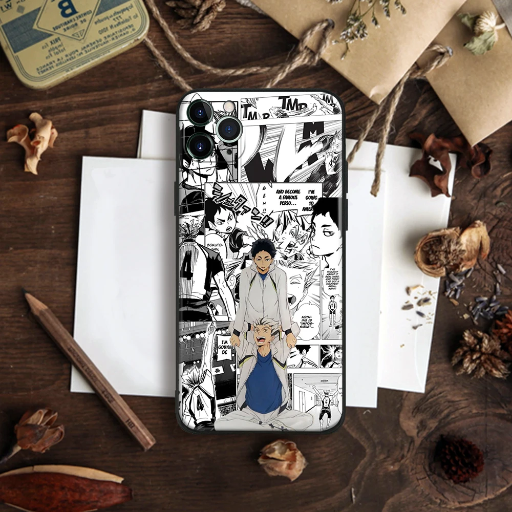 Kotaro Bokuto Keiji Akaashi Haikyuu! Мягкий стеклянный чехол из ТПУ для телефона IPhone SE 6s 7 8 Plus X Xr Xs