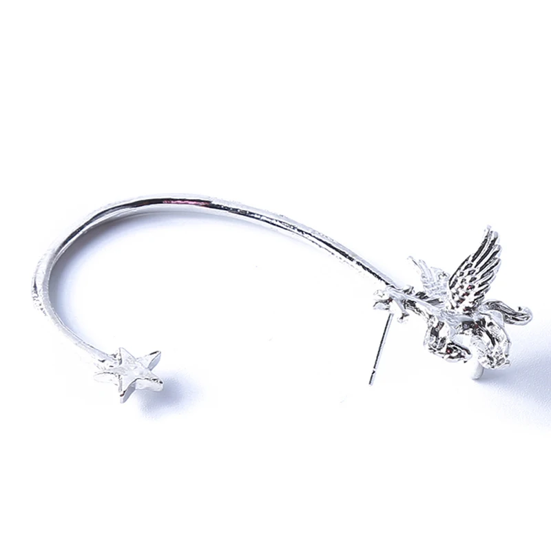silver style 10 1 шт. винтажные античные серьги-каффы в стиле панк с маленькими цветами, полые амулет зажим, серьги без пирсинга, массивные украшения - Окраска металла: silver style 10
