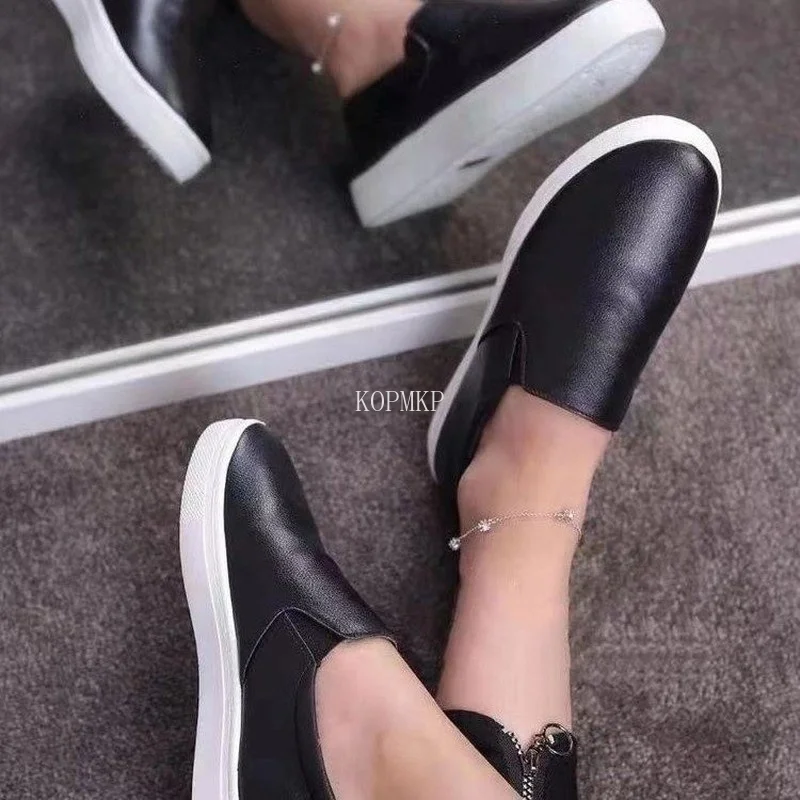 

Женские туфли на плоской подошве, повседневные кроссовки на танкетке для отдыха, обувь на платформе, увеличивающая рост, 2022