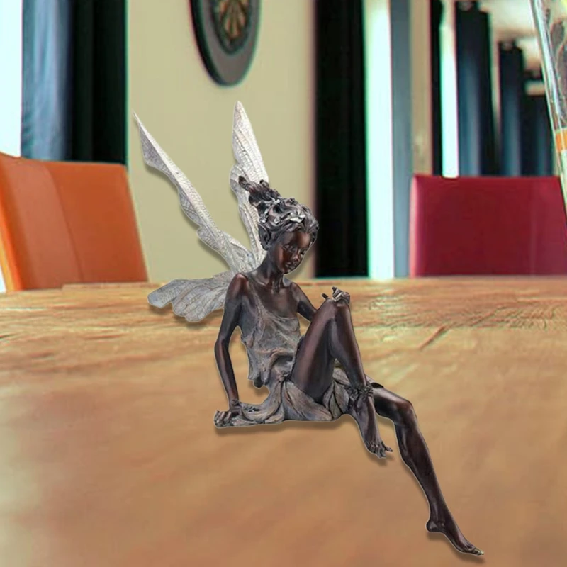 

Bciou Sitting Angel Fairy Garden Statue Figurine Sculpture Resin Ornaments Decorations