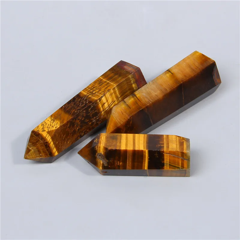 Шестигранная рок палка тигровый глаз 30 90 мм круглые бусины из натурального