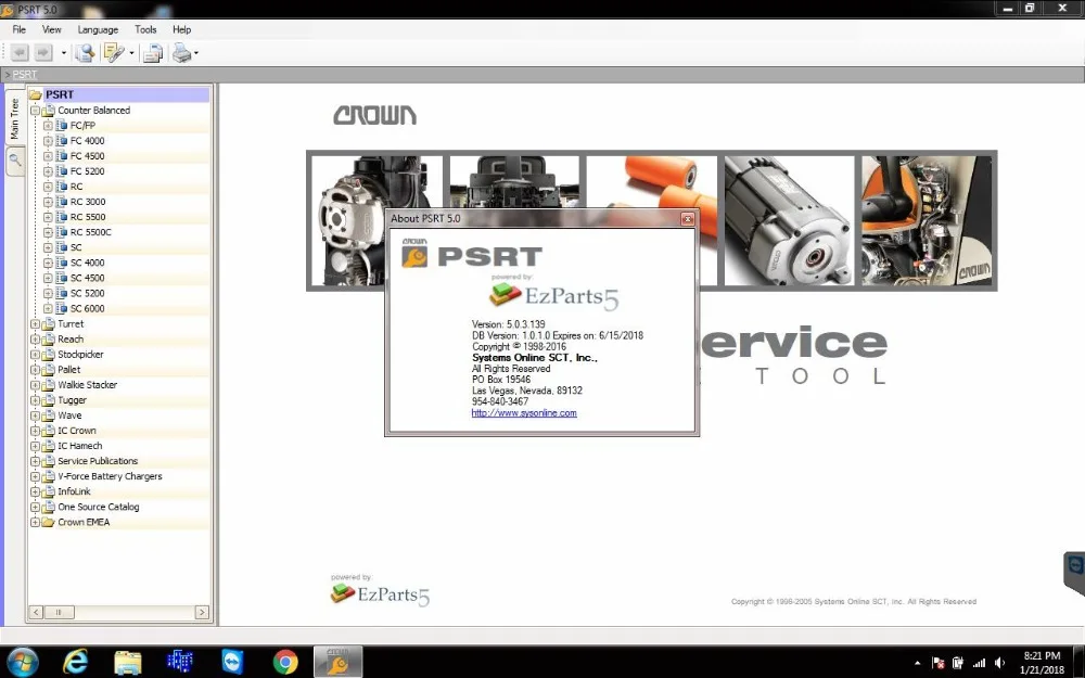 Инструменты для ремонта деталей Crown Parts & Service PSRT V12.2020 R518 EU US EMEA никогда не
