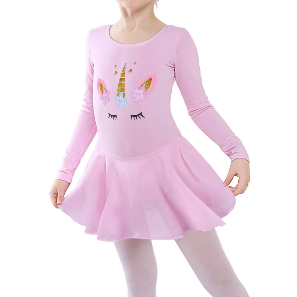 

Girls Skirted Ballet Dress Cartoon Dance leotard Ballet Tutu Dress Children Tulle Long Sleeve Princess Dress for Girls