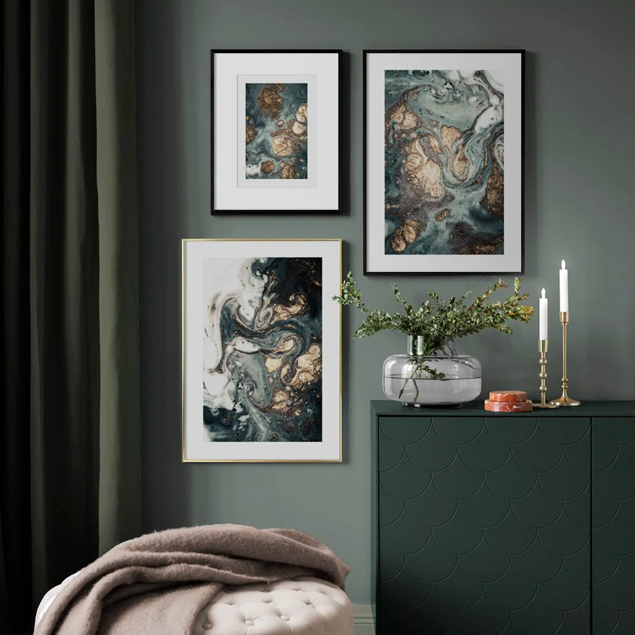 Скандинавский Морден абстрактный голубой серый настенный художественный постер