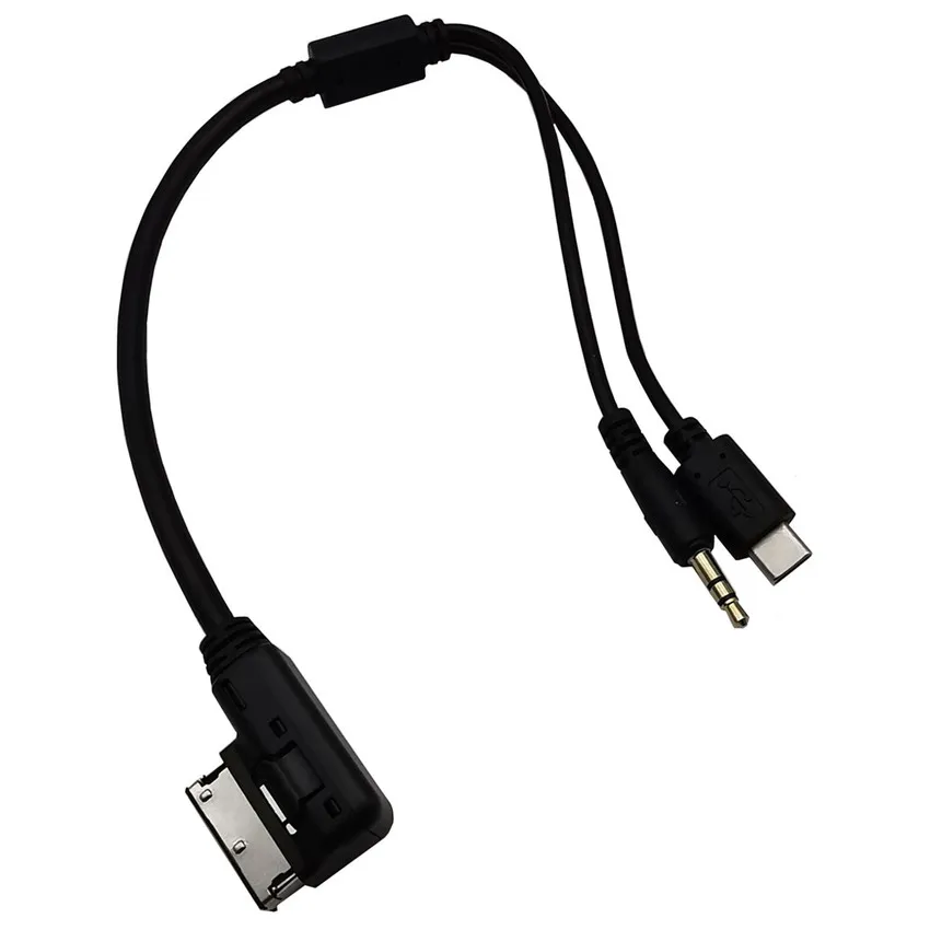30 см медиа в AMI MDI стерео 3 5 мм аудио и USB C Aux кабель адаптера для автомобиля VW AUDI 2014 A4