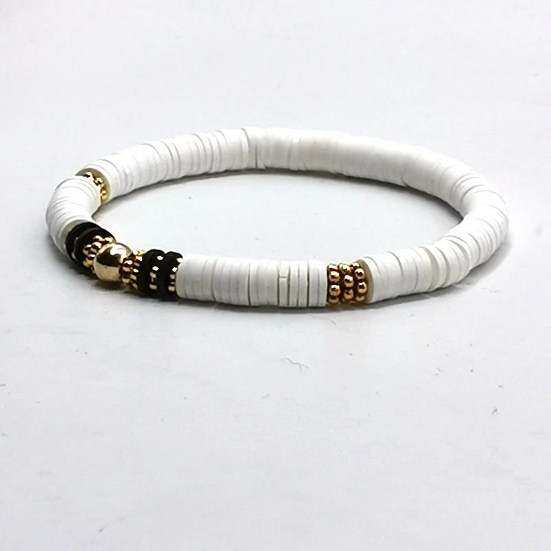 Браслет женский из полимерной глины с бусинами | Украшения и аксессуары