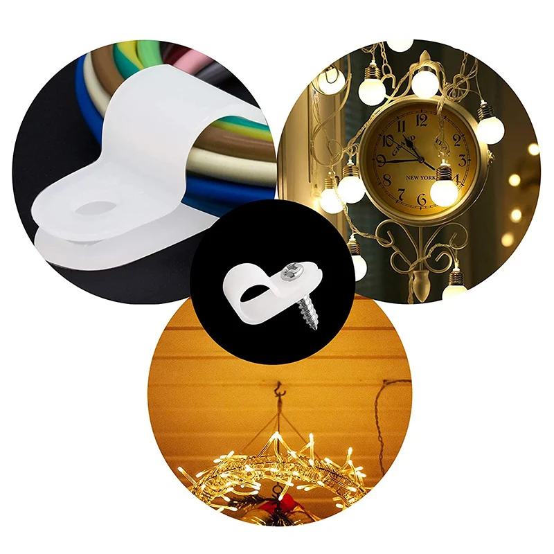 50 шт 3/8 дюйма веревка светильник крепежные зажимы для контроля уровня сахара в