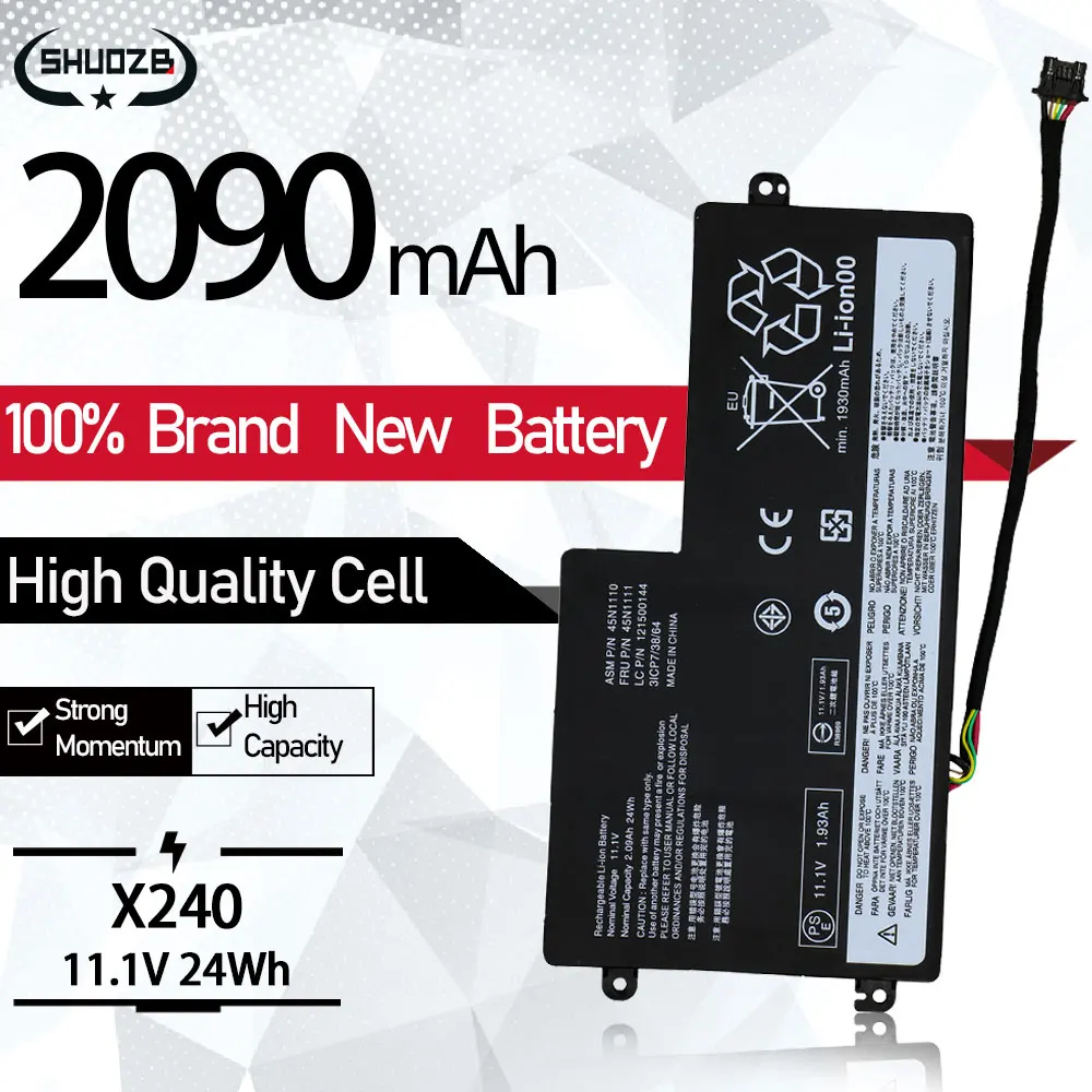 Аккумулятор для ноутбука Lenovo ThinkPad T440 T440S T450 T450S X240 X250 X260 X270 45N1110 45N1111 45N1112 11 1 В 24 Вт/ч |