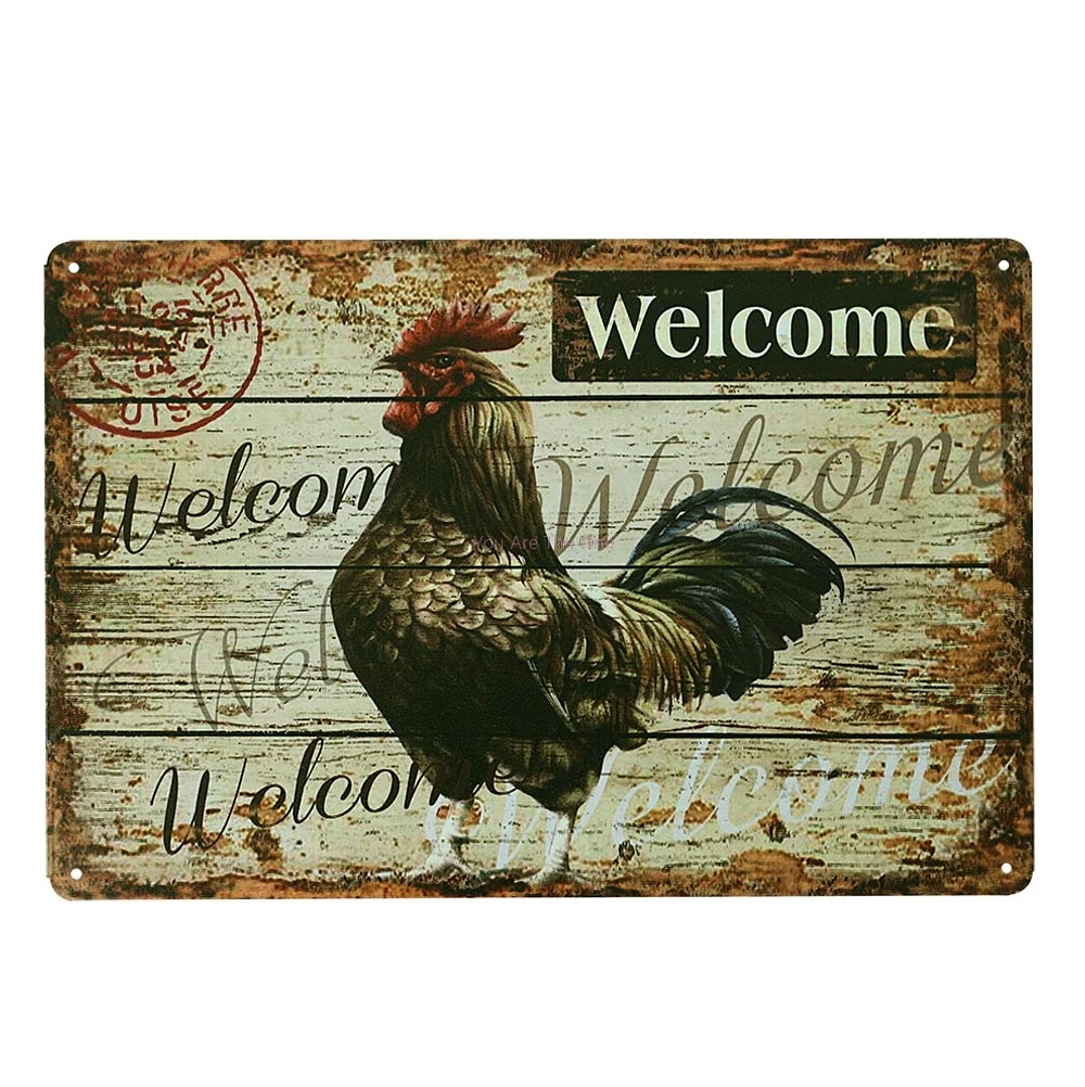 

Warning Chinken Zoon Farm Raised Country Farm Eggs Shabby Metal Tin Signs Metal Plate Club Plaque Iron Painting Wall Stickers