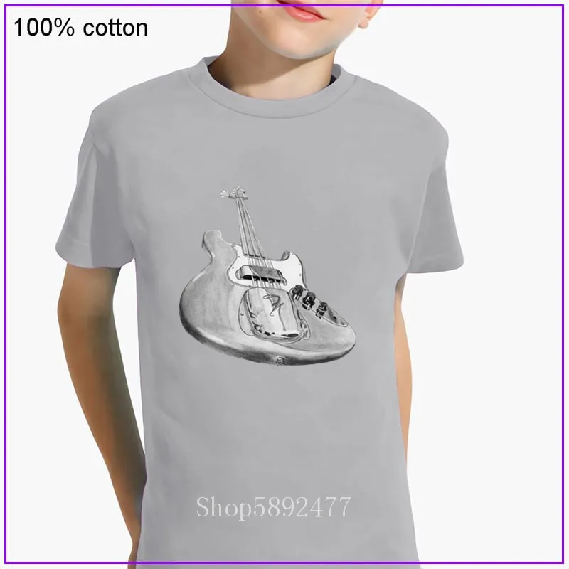 Новая летняя брендовая футболка для девочек с принтом бас-гитара модель 2020 года