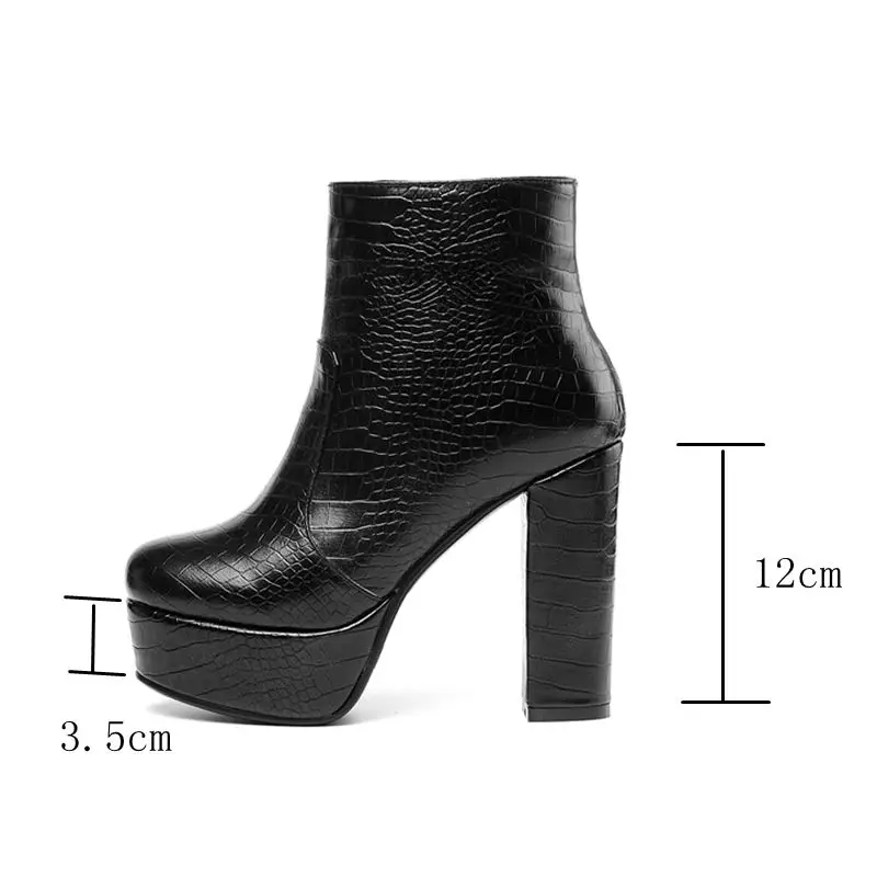 REAVE CAT/Женская обувь на платформе ботинки не сужающемся книзу массивном каблуке