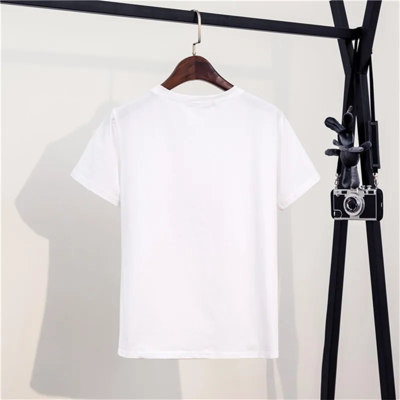 Тяжелая промышленная Футболка с блестками и 3D цветочной вышивкой женская летняя