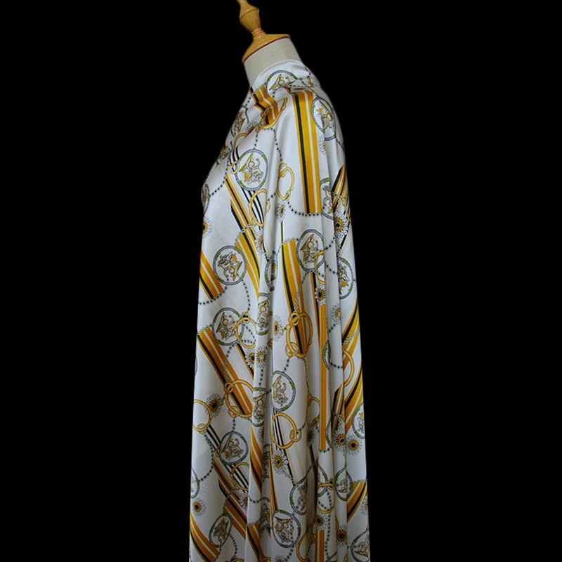 

19mm138cm wide silk printing stretch satin silk fabric silk summer high-grade satin stretch women's shirt fabric