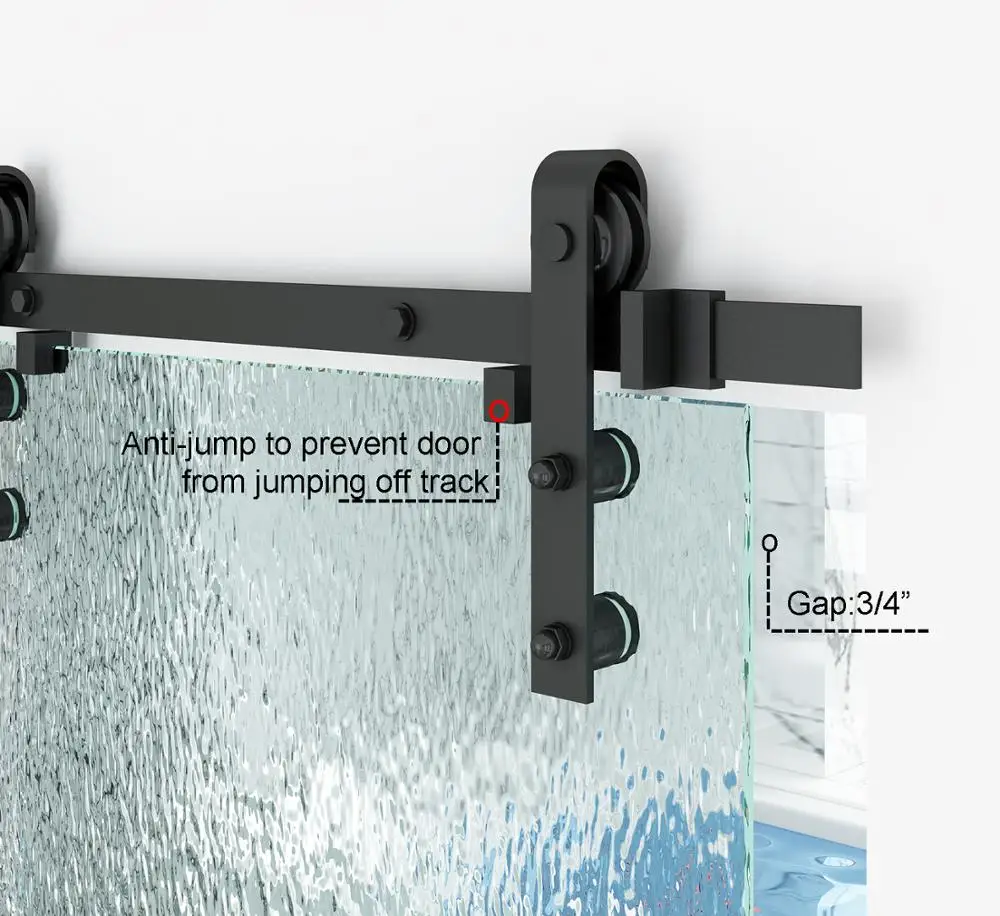 DIYHD 150 см-244 см черная деревенская Раздвижная стеклянная дверь раздвижная дорожка