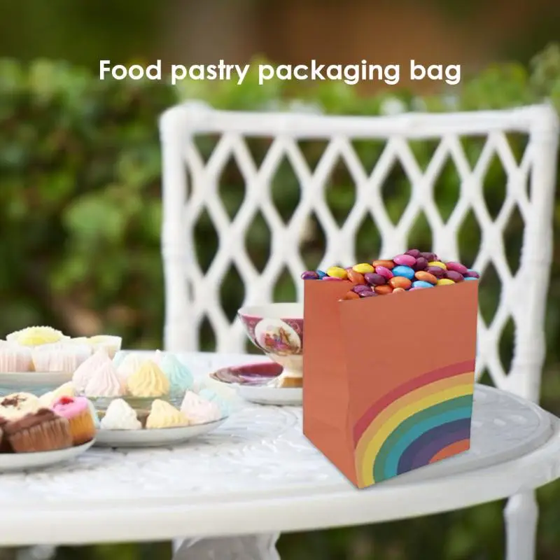 40/48 шт бумажный мешок мини стоячие радужные упаковочные сумки Открытый верх